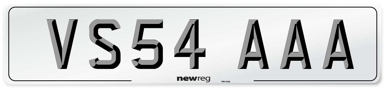 VS54 AAA Number Plate from New Reg